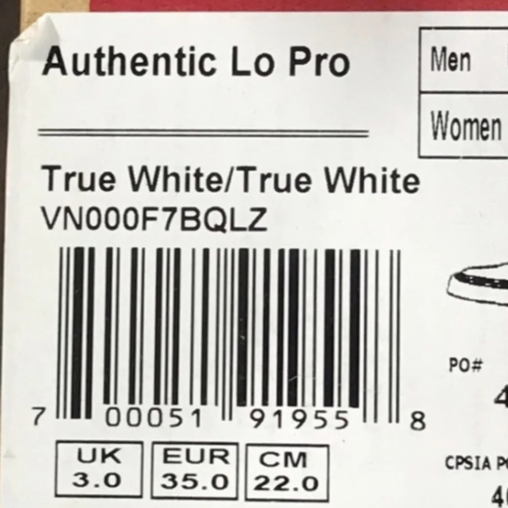 Vans Authentic Lo Pro True White Shoes - Picture 7 of 7